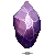 a pixel art illustration of a purple crystal with a white center .