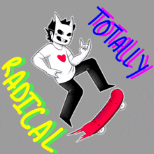 a drawing of a person riding a skateboard with the words totally critical behind them
