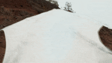 a white dragon is standing on top of a dirt hill with smoke coming out of its mouth .