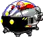 a pixel art of sonic the hedgehog sitting inside of a robot .