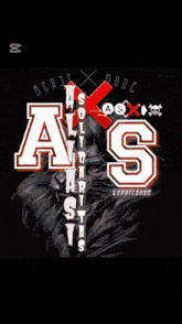 a poster with the letter a and the letter s