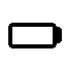 a pixel art drawing of a battery with a face on it .