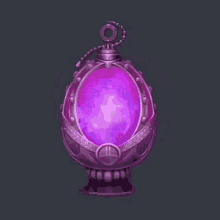 a purple lantern with a purple light inside