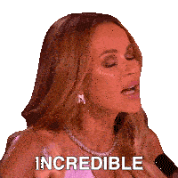 a woman wearing a necklace and earrings is saying incredible