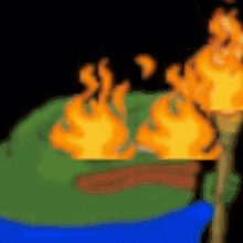 Pepe Fire Riot GIF