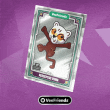 a veefriends card with a picture of a cat