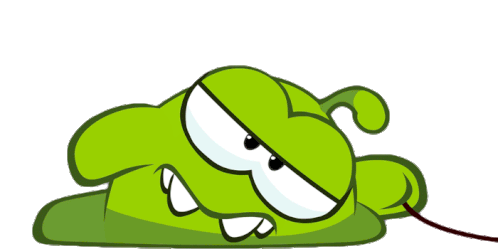 Tired Om Nom Sticker - Tired Om Nom Om Nom And Cut The Rope Stickers
