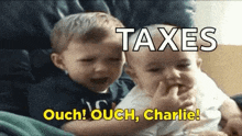 Ouch Charlie GIF - Ouch Charlie He Bit Me GIFs