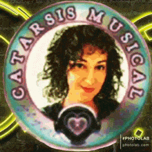 a picture of a woman in a circle with the words catarsis musical on it