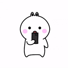 cute rabbit white pleasant cell phone