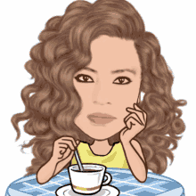 coffee animated girl stir stirring