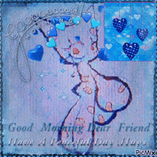 a good morning dear friend have a peaceful day hugs greeting card