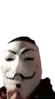 a man wearing a anonymous mask with a mustache is made with unscreen