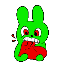 Green Rabbit Sticker - Green Rabbit Red Eye Stickers