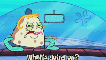 Whats Going On What Happened GIF - Whats Going On What Happened Spongebob Squarepants Mrs Puff GIFs
