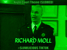 a man in a police uniform with the name richard moll on the bottom