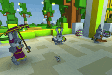 a video game with a bunch of bunny characters