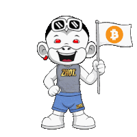 a cartoon character is wearing a shirt that says zhout