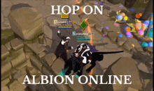 a video game with the words hop on albion online at the top