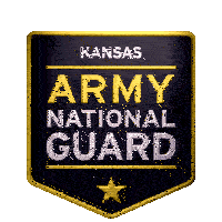 a kansas army national guard logo with a gold star on it