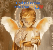 angel wings god bless you little one candle