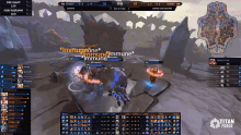 a screen shot of a video game with the titan forge logo