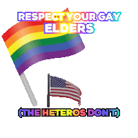 a poster that says respect your gay elders