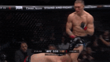 a ufc fight between stirling and erslan is being broadcast on espn
