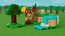 Lego Animal Crossing Bunnie GIF - Lego Animal Crossing Bunnie Bug Net GIFs