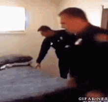 cops hiding bed