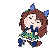 a cartoon drawing of a girl with a cat ear