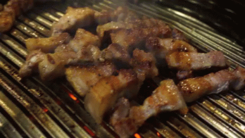 바베큐 바비큐 고기 철판 굽기 굽다 삼겹살 지글지글 GIF - Bbq Barbecue Korean GIFs