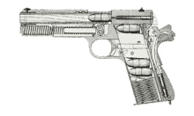 hand drawn weapon handgun digram