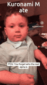 a picture of a baby with the caption kuronami ate