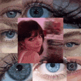 a collage of images of a woman 's eyes