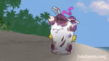 a picture of a cartoon character with the website adultswim.com