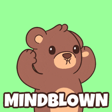a teddy bear with smoke coming out of it 's head and the words mindblown below it
