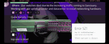 a computer screen displays a message that says error 521 web server is down