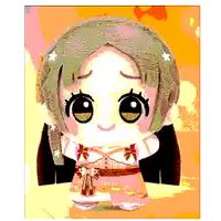 a cartoon drawing of a girl with big eyes and a flower in her hair