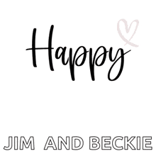 a happy anniversary greeting card with two hearts and the name jim and beckie