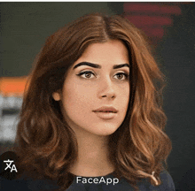 a woman 's face is displayed on a face app app