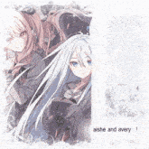 a picture of two anime girls with the words aishe and avery on the bottom