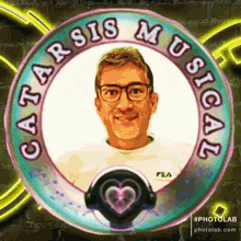 a picture of a man in a circle that says catarsis musical on it
