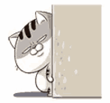 Ami Fat Cat Peek GIF - Ami Fat Cat Peek Line Stickers GIFs