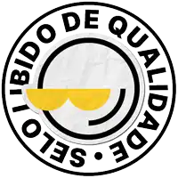 a logo for selo libido de qualidade with a yellow face