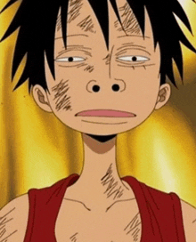 a close up of a cartoon character making a funny face with a yellow background