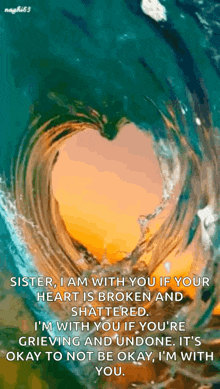 a picture of a heart in the ocean with a quote