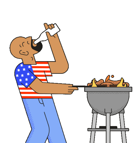 Happy Memorial Day Grill Sticker - Happy Memorial Day Grill Burgers Stickers