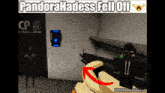 a screenshot of a video game with the words pandora hadess fell off