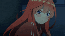 a picture of a girl with red hair and the words good night